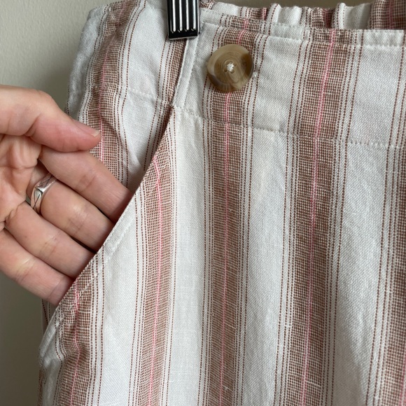 NWT Yerse linen striped wide leg pants high waisted size M trousers - Picture 10 of 16